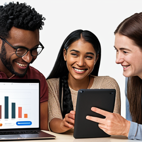** A diverse group of people actively engaging with online content on various devices (phones, tablets, laptops), some smiling and interacting, others looking thoughtful, with a subtle overlay of sentiment analysis graphs showing overall positive trends. Focus on the human connection aspects and the value of listening to audience feedback.

**