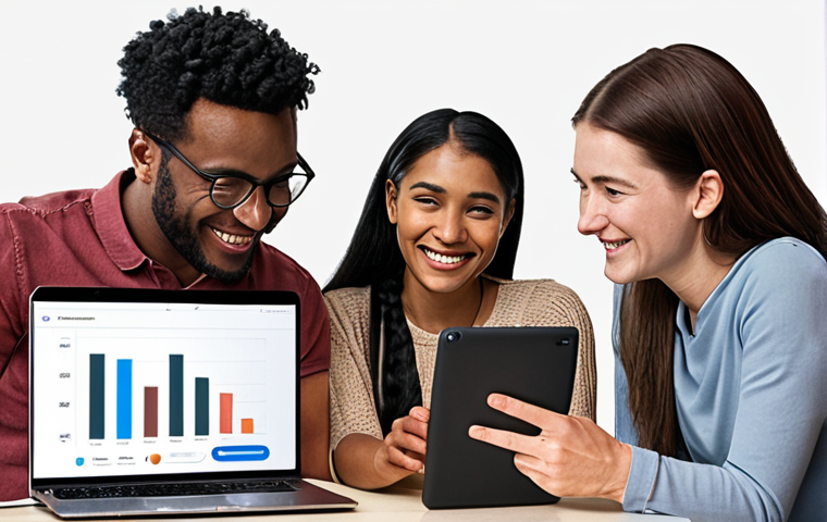 ** A diverse group of people actively engaging with online content on various devices (phones, tablets, laptops), some smiling and interacting, others looking thoughtful, with a subtle overlay of sentiment analysis graphs showing overall positive trends. Focus on the human connection aspects and the value of listening to audience feedback.
**